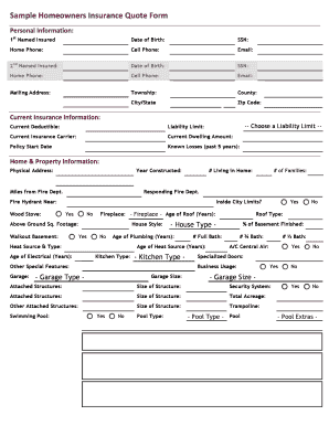 Homeowners Insurance Quote Form