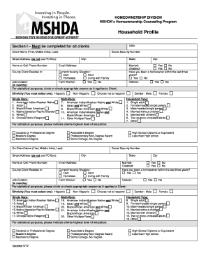 Michigan Homeownership Counseling Form