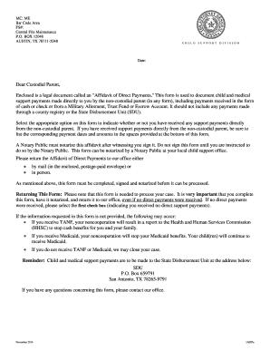 Affidavit of Direct Payments