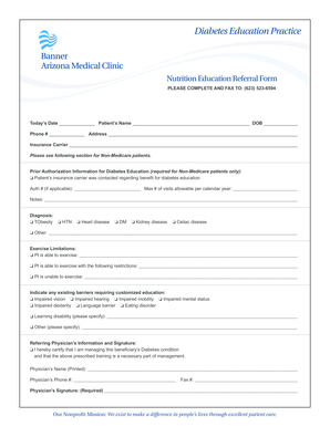 Nutrition Education Referral Form