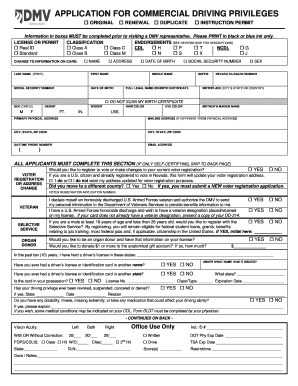 Nevada Commercial Driving Privileges Application