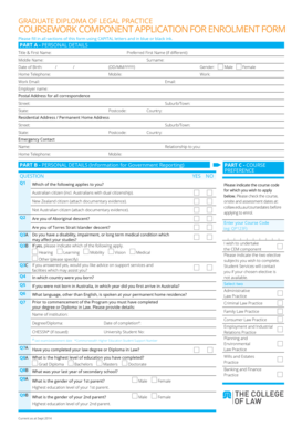 Graduate Diploma of Legal Practice Enrollment Form