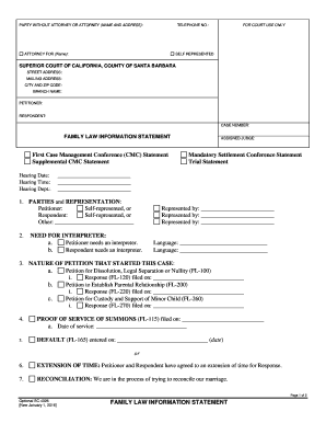 California Family Law Information Statement