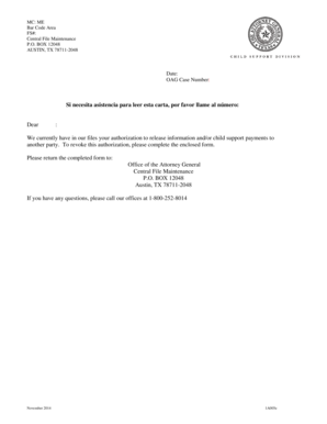 Release of Information Revocation Letter