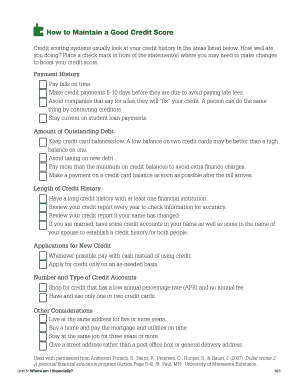 Credit Score Maintenance Guide