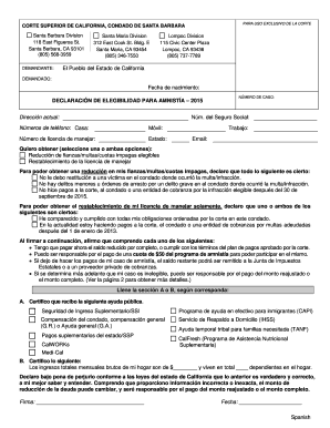 Declaración de Elegibilidad para Amnistía