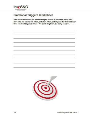 Emotional Triggers Worksheet