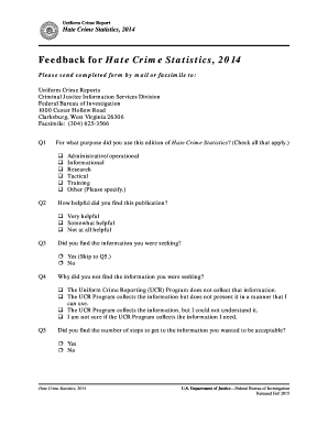 Hate Crime Statistics Feedback Form