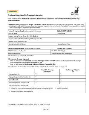 Employer Group Benefits Coverage Information Form