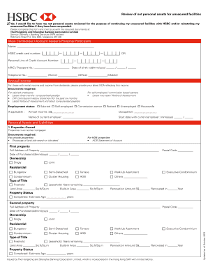 HSBC Net Personal Assets Review Form