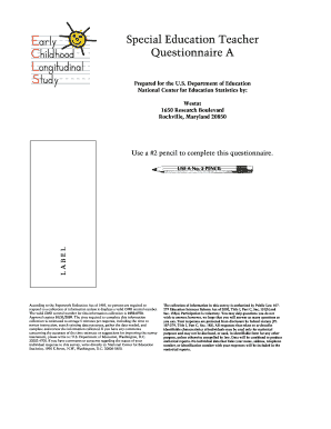Special Education Teacher Questionnaire