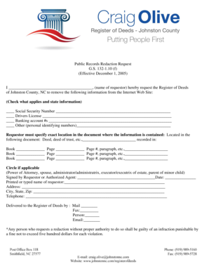 Public Records Redaction Request