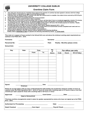 UCD Overtime Claim Form