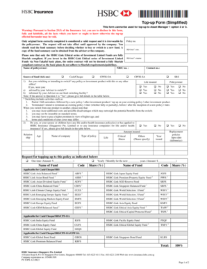 HSBC Insurance Top-up Form
