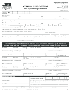 Aetna Prescription Drug Claim Form
