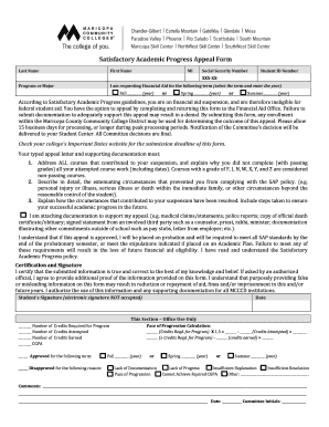 Satisfactory Academic Progress Appeal Form