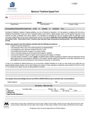 Maximum Timeframe Appeal Form
