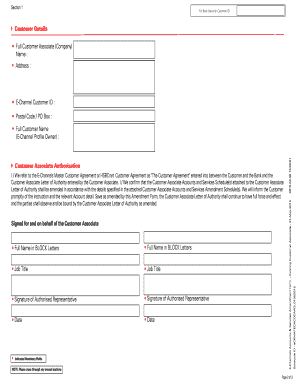HSBC E-Channels Accounts & Services Amendment Form