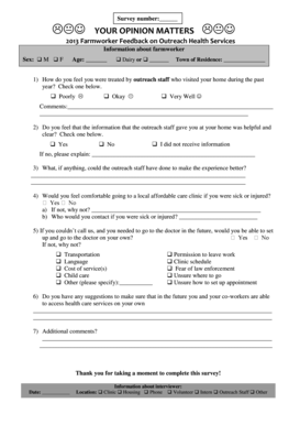Farmworker Feedback on Outreach Health Services