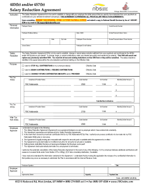 403(b) and 457(b) Salary Reduction Agreement