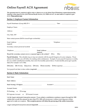 Online Payroll ACH Agreement
