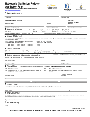 Nationwide Distribution/Rollover Application Form