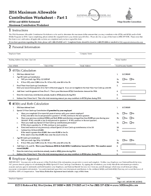 2014 Maximum Allowable Contribution Worksheet