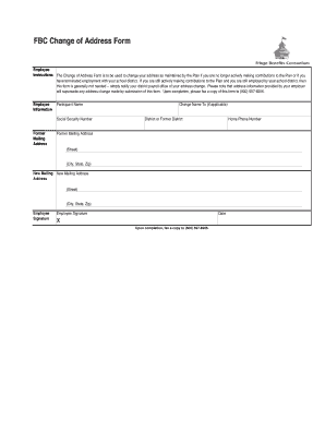 FBC Change of Address Form