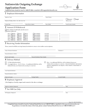 Nationwide Outgoing Exchange Application Form
