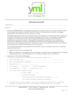 Mortgage Disclosure Form