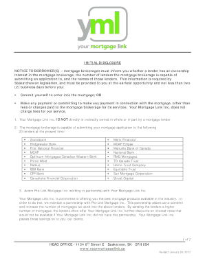 Initial Disclosure Notice to Borrower
