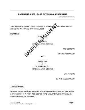 Basement Suite Lease Extension Agreement