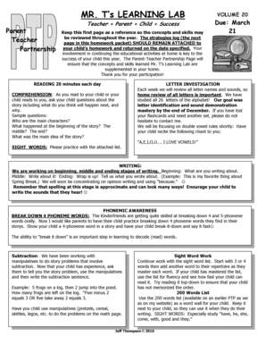 Mr. T's Learning Lab Homework Packet