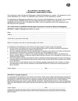 Blackwell Munksgaard Copyright Assignment Form