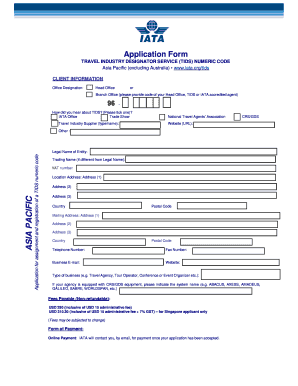 TIDS Numeric Code Application Form