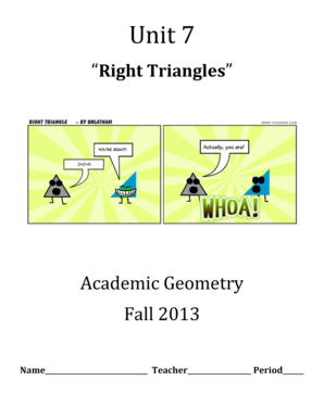 Right Triangles Unit 7 Worksheet