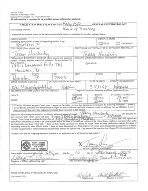 Texas General Election Ballot Application