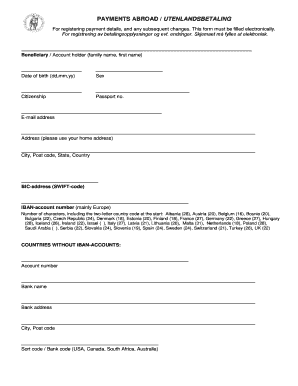 Payment Abroad Registration Form