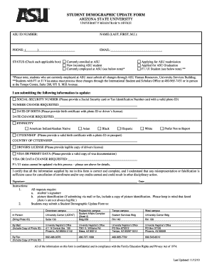 Student Demographic Update Form