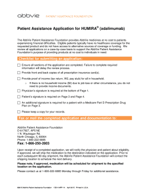 Patient Assistance Application for HUMIRA