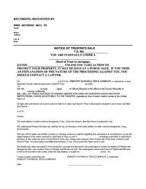 Notice of Trustee's Sale