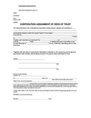 Corporation Assignment of Deed of Trust