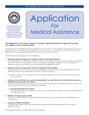 Colorado Medical Assistance Application