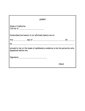 California Jurat Affidavit