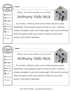 Editing Worksheet
