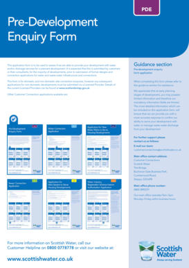Scottish Water Pre-Development Enquiry Form