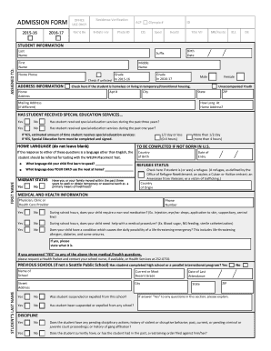 Seattle Public Schools Admission Form