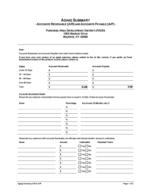 Aging Summary A/R & A/P
