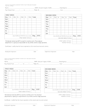 Indiana University Work-Study Time Sheet