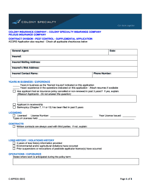 Pest Control Supplemental Application